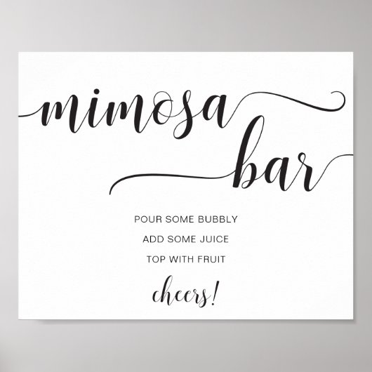 Leyton Modern Minimal Mimosa Bar Sign Poster (Vorne)