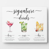 Leyton Moderne Minimal Signature Drinks Zeichen Fotoplatte (Vorderseite)