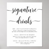 Leyton Moderne Minimal Signature Drinks Zeichen Poster (Vorne)
