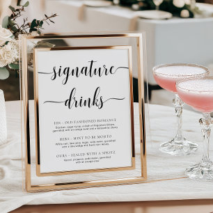 Leyton Moderne Minimal Signature Drinks Zeichen Poster