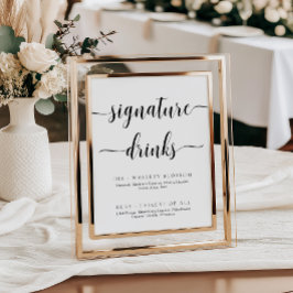 Leyton Moderne Minimal Signature Drinks Zeichen Poster