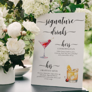 Leyton Moderne Minimal Signature Drinks Zeichen Poster