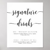 Leyton Moderne Minimal Signature Drinks Zeichen Poster (Vorne)