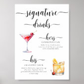 Leyton Moderne Minimal Signature Drinks Zeichen Poster (Vorne)