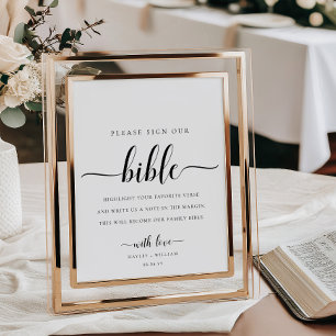 Leyton Sign Our Bible Wedding Guest Book Poster