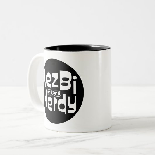Lezbi Nerdy Two Tone Tasse (Vorderseite Links)