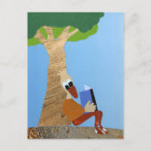 Lezende eend met boek tegen boom love nature postkarte (Vorderseite)