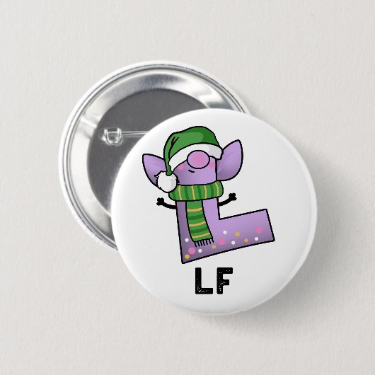 Lf Funny Letter L Pun Button (Vorne & Hinten)