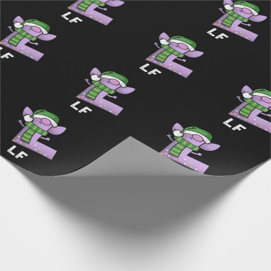 Lf Funny Letter L Pun Dark BG Geschenkpapier (Ecke)