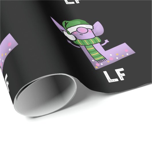 Lf Funny Letter L Pun Dark BG Geschenkpapier (Rolleneckpunkt)