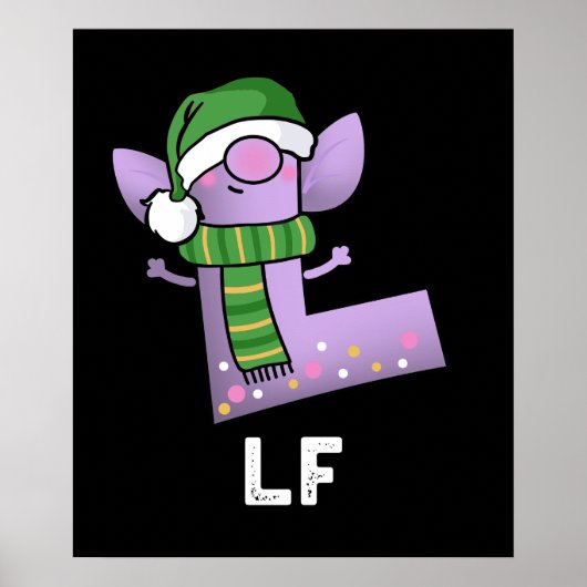 Lf Funny Letter L Pun Dark BG Poster (Vorne)