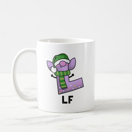 Lf Funny Letter L Pun Kaffeetasse (Links)
