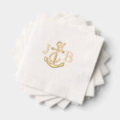 LG Anchor Couple Wedding 2 Initial Monogram #3CA Servietten Mit Folie (Insitu (Gestapelt))