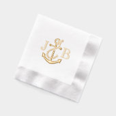 LG Anchor Couple Wedding 2 Initial Monogram #3CA Servietten Mit Folie (Links)