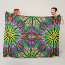 LG Floral Fraktal Fleece Blanket