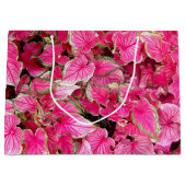 LG Geschenktasche Pink-Blätter Große Geschenktüte (Vorderseite)