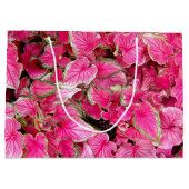 LG Geschenktasche Pink-Blätter Große Geschenktüte (Rückseite)