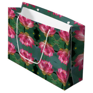 LG Geschenktasche Pink Lotus Große Geschenktüte