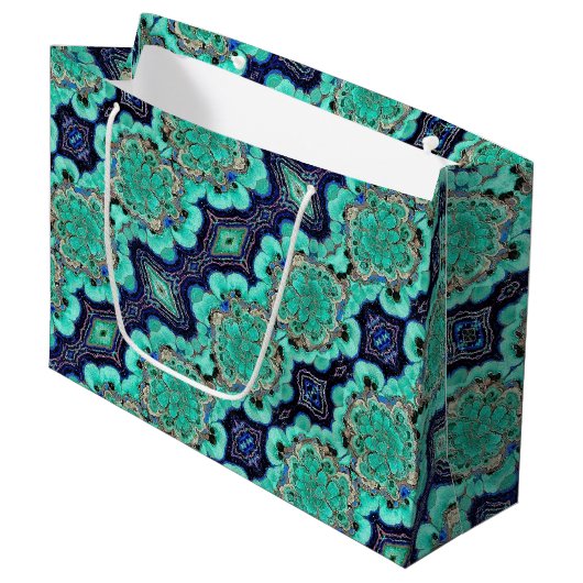 LG Gift Bag Azurite/Malachite Geode Große Geschenktüte (Vorderseite Schrägansicht)