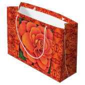 LG Gift Bag Orange Begonia Große Geschenktüte (Rückseite Schrägansicht)