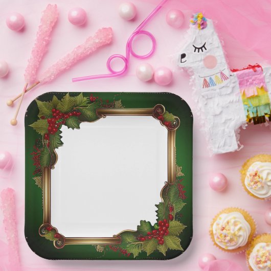 Lg Holly 9x9 Pappteller (Party)