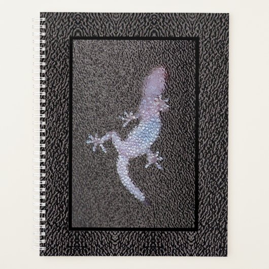 LG Planner Gecko auf Glas Planer (Vorderseite)