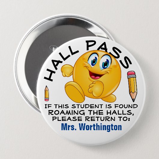 LG. Schulsaal - HALL PASS Button (Vorne & Hinten)