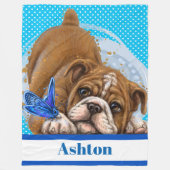 Lg Wertvoll Bulldog Fleece Blanket (Vorderseite)