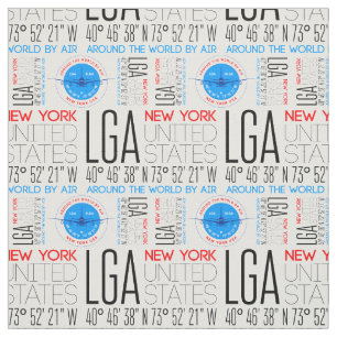 LGA, New York reist nach Muster die Welt Stoff