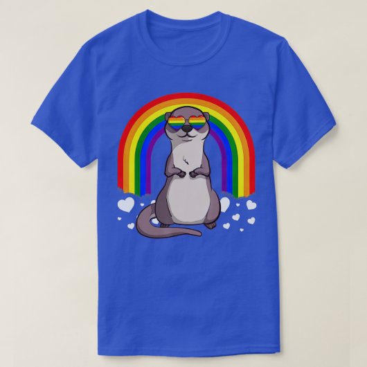 LGB Otter Gay Pride Rainbow LGBQ Niedliches Gesche T-Shirt (Design vorne)