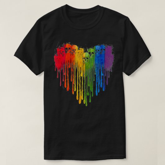 LGB Skulls Herz Liebe Zucker Skull Regenbogen LGB  T-Shirt (Design vorne)