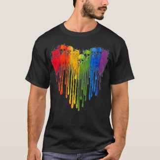 LGB Skulls Herz Liebe Zucker Skull Regenbogen LGB T-Shirt