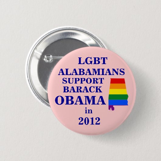 LGBT Alabamians für Obama 2012 Button (Vorne & Hinten)