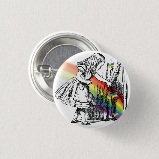 LGBT-Alice im Wunderland Vintag Button (Vorne & Hinten)