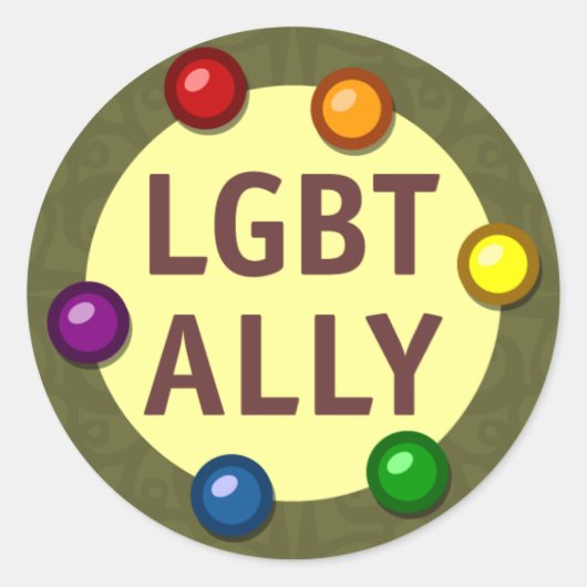 LGBT Ally Baubles Round Aufkleber (Vorderseite)