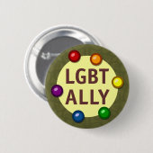 LGBT Ally Baubles Round Button (Vorne & Hinten)