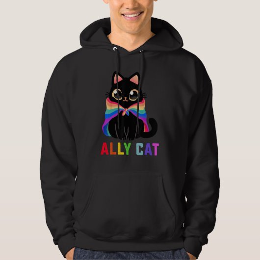 LGBT Ally Cat Be Kind Gay Rainbow  LGBTQ 1 Hoodie (Vorderseite)