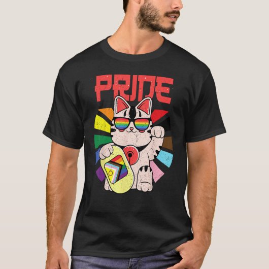 LGBT Ally Cat Be Kind Gay Rainbow  Lucky Ally Cat  T-Shirt (Vorderseite)