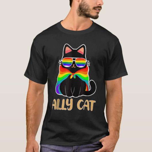 LGBT Ally Cat Be Kind Gay Rainbow T-Shirt (Vorderseite)