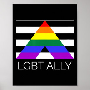 Lgbt Ally Rainbow Gay Pride Flag T Shirt Poster