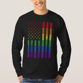 Lgbt American Flag Pride Rainbow Gay Lesbian Bi Tr T-Shirt