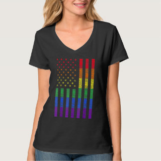 Lgbt American Flag Pride Rainbow Gay Lesbian Bi Tr T-Shirt