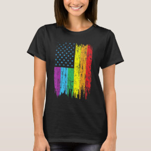 LGBT American Flag Prix Vintag Old Patriotic T-Shirt