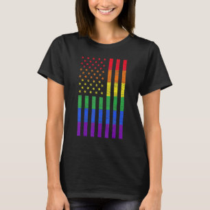 Lgbt Amerikanische Flagge Stolz Regenbogen Schwul T-Shirt