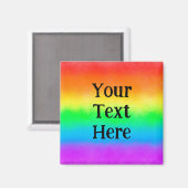 LGBT - Anpassbarer Text | Regenbogenflagge Magnet (Vorderseite/Rückseite)