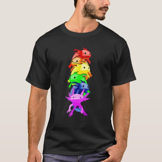 Lgbt Axolotl Stack T-Shirt (Vorderseite)
