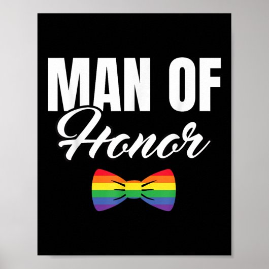 Lgbt Bachelor Party Man of Honey Gay Groom Bride W Poster (Vorne)