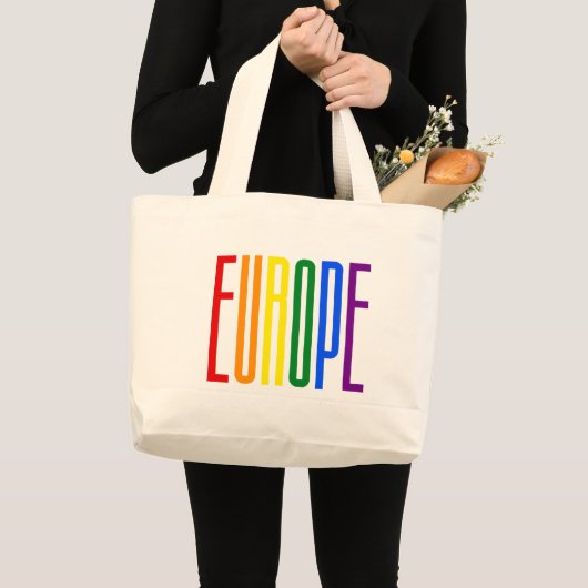 LGBT Berlin Gay Pride Rainbow Text LGBTQ Support Jumbo Stoffbeutel (Vorderseite (Produkt))