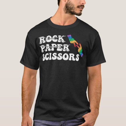 LGBT-Bewusstsein für Lesben und Lesben: Rock Paper T-Shirt (Vorderseite)