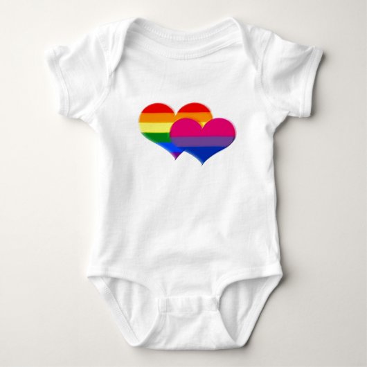LGBT Bi-Stolz-Pastell-Herzen Baby Strampler (Vorderseite)